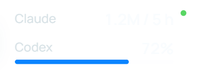 AI Usage · Bars widget in NiveDock