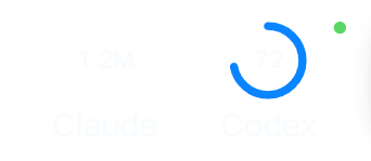 AI Usage · Rings widget in NiveDock